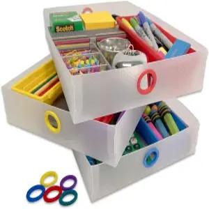 책상 액세서리 및 용품을 위한 얼티밋 오피스 티어드롭 용품 서랍 크기 9w x 12d 2 1/4 인치 높이 3개 세트