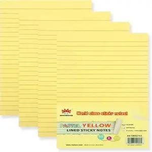 4A 4 패드 안감 스티키 노트 5 x 8인치 파스텔 옐로우 홈 오피스 학용품용 긴 셀프 스틱 50매/패드 총