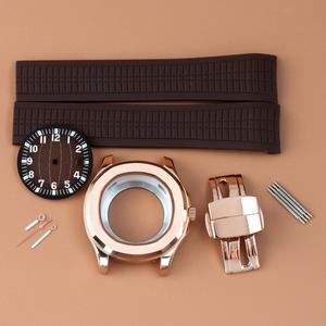 42mm NH35 시계 케이스 316L 스틸 AQUANAUT NH36 무브먼트 호환 러버 스트랩 31.5mm 다이얼 핸즈 그린 야광