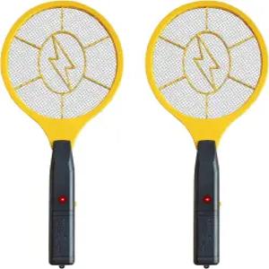 야외 및 실내용 전기 파리채 2팩 휴대용 벌레 재퍼 라켓 모기 배터리 구동 테니스 곤충용