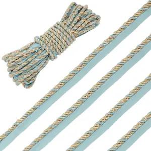 PH PandaHall 13.67 야드 트위스트 립 코드 트림 골드 블루 폴리에스터 리본 장식 가장자리 웰팅 소파 커튼