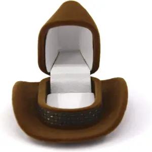 YOUAI 링 디스플레이 크리에이티브 카우보이 모자 모양 박스 주얼리 보관 케이스