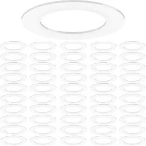 4인치 오목 조명용 Sunco 50 팩 구프 링 화이트 캔 라이트 트림 외경 6.7인치 내경 4.25인치 내구성 있는