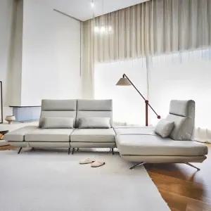 [다우닝] 프리움 4인 오픈코너 스윙 전체 통가죽 소파