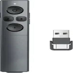 프레젠테이션 클리커 무선 프레젠터 리모컨 파워포인트 구글 슬라이드 어드밴서 및 볼륨 조절용 2in1 USB