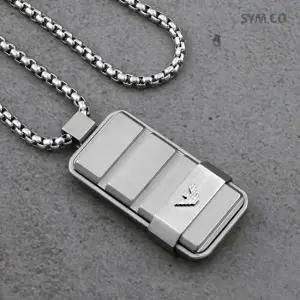 알마니 EGS3078 이글 로고 실버톤 체인 남자 스틸 목걸이 d