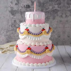 3단 모형케이크 생일 가짜 사진 소품 행사장 파티룸