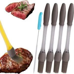 야외 바비큐용 4PCS 바스팅 브러시 1PCS 빨대 브러시로 요리하는 실리콘 베이킹 샐러드 만들기 또는