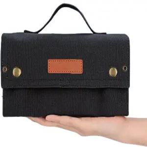 여행용 향신료 키트 10개의 병이 든 휴대용 가방 캔버스 조미료 보관 정리함 미니 병 홀더 캠핑용 바비큐용