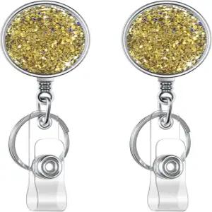 부틸론 접이식 배지 홀더 릴 간호사 자원봉사자 교사 학생을 위한 키 링 백킹 벨트 클립이 있는 경량