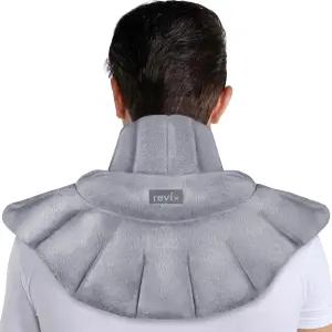 목 어깨와 등을 위한 REVIX 전자레인지용 히팅 패드 촉촉한 열과 밝은 회색의 넥 랩