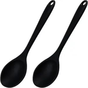 요리용 9월 2개 실리콘 스푼 스푼(블랙)