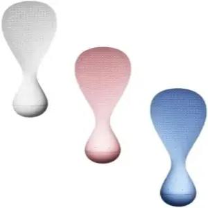 3PCS 텀블러 밥 스푼 세트 - 논스틱 스탠딩 실리콘 스쿱 낙하 흔들림 없는 디자인 내열 논슬립 패들 조리기