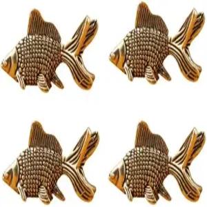 6개의 미니 물고기 모양 구리 정화 디스크 천연 조류 목욕 클리너 야외 및 그릇을 위한 장식품물고기