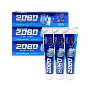 파워쉴드 플러스 더블민트 치약 3개입 140g 상쾌한 블루 치약 세트