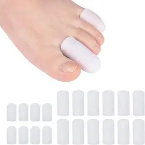 20개 젤 토 프로텍터 내구성이 뛰어난 실리콘 캡 여성용 쿠션 가드 커버 인그로운 발톱 망치 발가락 옥수수