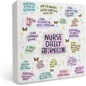 간호사 데일리 영감 나무 표지판 가정 장식 책상 및 테이블 여성을 위한 선물 벽걸이 장식에 대한 긍정적인