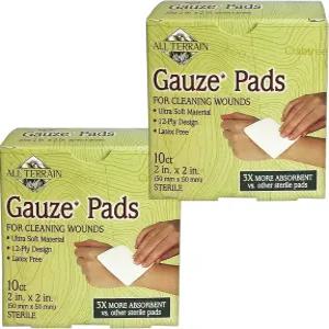 올터레인 라텍스 프리 멸균 거즈 패드 2 x 인치 10 카운트2 팩 번들