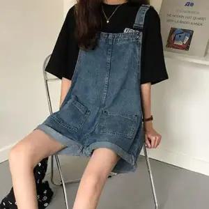 [하프클럽/셀러허브_여성트랜드패션]여성 귀여운 느낌 롤업 멜빵 반바지 여