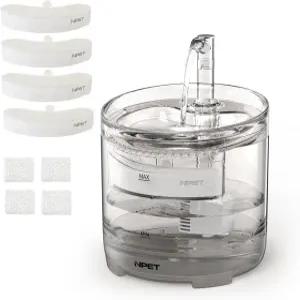 교체 수도꼭지 키트가 포함된 NPET 고양이 급수대 WF050TP 1.5L 자동 반려동물 음용대 필터 4개 어댑터