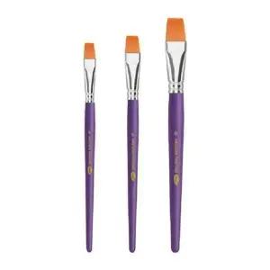 플랫 붓 페인팅 세트 3종 어린이용 미술용품 아트 브러쉬 컬러 붓