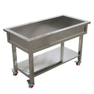 김장작업대 스텐김장테이블 2단배수작업대 간이주방조리대 이동식김치작