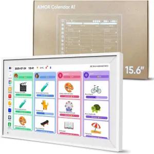 Zrgzob 15.6인치 디지털 캘린더 월 터치 스크린 안무 차트 64GB 전자 1080 FHD 스마트 패밀리 플래너 할 일
