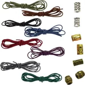 여행자 노트북과 호환되는 엘라스틱 밴드 키트 10개 점프 8.8야드 고무 코드 8개의 장식용 토글 가죽 저널