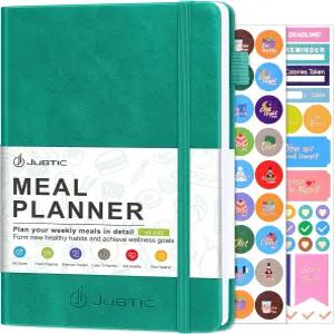 JUBTIC 밀 플래너 노트 주간 및 일일 식사 준비 저널 쇼핑 식료품 목록과 함께하는 식품 계획 메뉴 식단