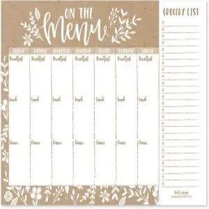 소박한 주간 식사 계획 캘린더 식료품 쇼핑 목록 냉장고용 자석 패드 마그네틱 패밀리 팬트리 식품 메뉴