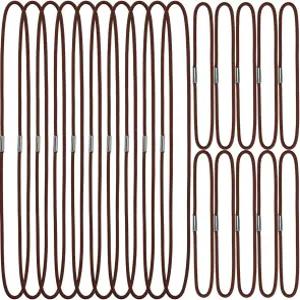 리필 가능한 여행 일지 플래너를 위한 미니 스케이터 노트북 엘라스틱 밴드 두 가지 사이즈 20팩 브라운 A5