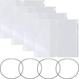 여행자 노트북용 투명 지퍼 포켓 리필 4개 엘라스틱 밴드가 있는 개인 사이즈 방수 PVC 파우치 삽입물 TN