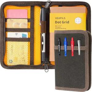 포켓 저널 커버 필드 북 방수 노트북 플래너용 지퍼 노트 및 몰스킨 카히어 3.5인치 x 5.5인치 - 미니