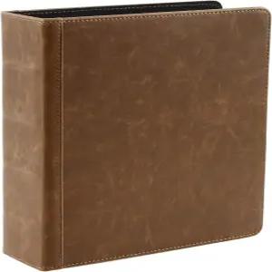 2겹 미니 2인치 3링 바인더 9.4인치 x 8.5인치 - 빈티지 PU 가죽 작은 5.5 8.5 용지에 맞습니다 정리함