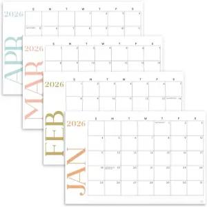 S O 모던 2026 대형 책상 캘린더 - 2026년 12월까지의 찢어진 테이블 데스크 블로터 학술용 플래너 패드