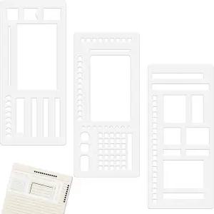 3Pcs 저널 스텐실 세트 재사용 가능한 플래너 템플릿 닷 그리드 위한 맞춤형 주간 및 월간 레이아웃 생성
