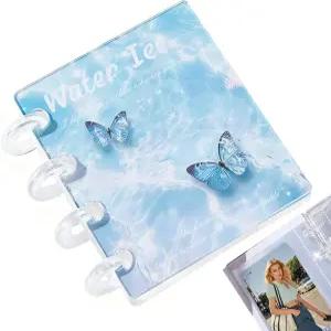 투명 스티커 바인더 포토 보관 책 프리미엄 PVC 재료 정리함 사무실 및 학교 문구 보관함 저널 소형