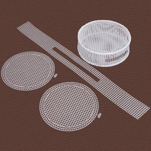 5세트 DIY 손뜨개 플라스틱 재료 디자인 스텐실, 화이트컬러컬러 원형 가방 메쉬 시트, 크로셰 그리드 템플