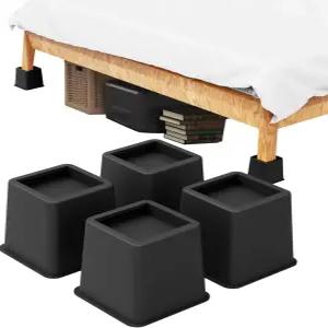 데미와이즈 3인치 헤비 듀티 침대 라이저 - 소파 의자 책상 위한 4개의 정사각형 가구 트 세트 최대 1