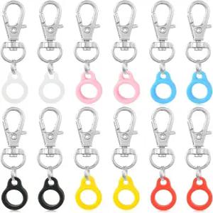 WEWAYSMILE 12개 펜 클립 실리콘 홀더 랜야드 배지 릴 컨버터 액세서리용 랍스터 걸쇠 있는 색상