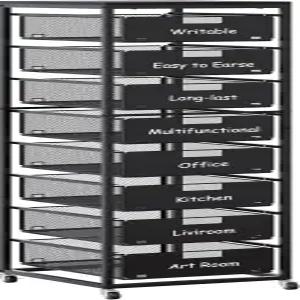 8개의 서랍이 있는 EasyPAG 롤링 수납 카트 금속 공예 정리함 및 목재 테이블탑이 30파운드 용량의 홈