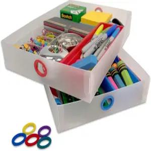 책상 액세서리 및 용품을 위한 얼티밋 오피스 티어드롭 서랍 크기 9w x 12d 2 1/4 인치 높이 2개 세트