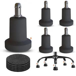 벨 글라이드 교체용 사무실 의자 회전 캐스터 휠과 고정 카펫용 별도의 접착 펠트 패드 책상 발 스토퍼