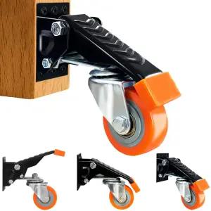 BZOLYHEU 접이식 작업대 캐스터 세트 4개의 헤비 듀티 700파운드 2.5인치 측면 마운트 회전 휠 벤치 책상