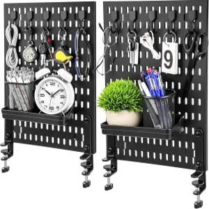 Marspark 클램프 온 데스크 페그보드 2팩 24 x 16 복합 크기 프라이버시 분할기 및 책상 파티션 패널