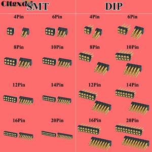 스프링 장착 포고 핀 커넥터 플러그  이중 열 표면 마운트  SMT DIP 높이  7.0mm 피치  2.54mm  4 6 8 10 1