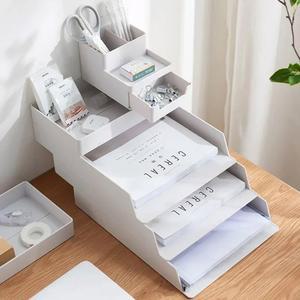 사무실 가정 학생용 다층 A4 용지 칸이 가능한 데스크탑 정리함 서랍 문구 조절 있는