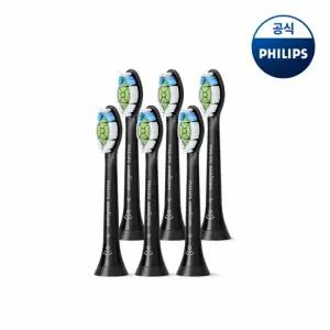 PHILIPS 필립스 소닉케어 W 옵티멀 화이트 칫솔모 블랙 6개입 HX6066/91