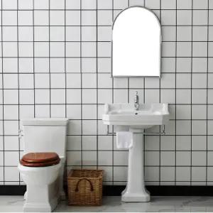 유럽식 세면대 중형 복고풍 세라믹 일체형 화장실 삼홀