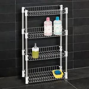 욕실코너선반 화장실정리 욕실수납 스텐정리대 H-다용도사각선반4단